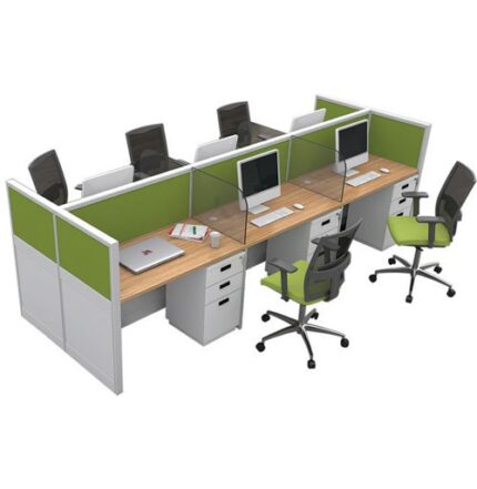 6-seater back-to-back workstation